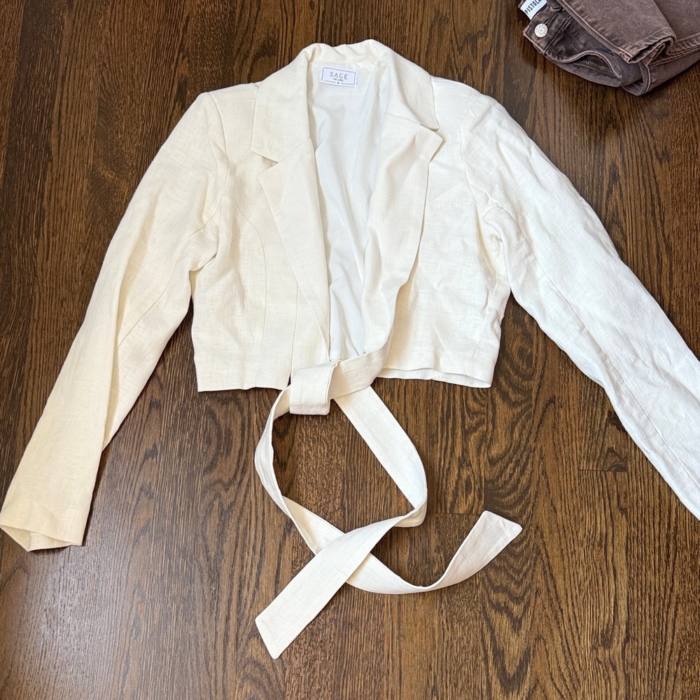 Cream Cropped Jacket
